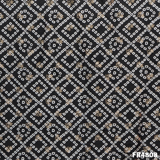 Bandhani Print Banarasi Silk Fabric-Fr4808