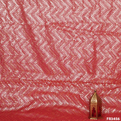 Zig Zag Sequins Chinon Chiffon Fabric -FR3456